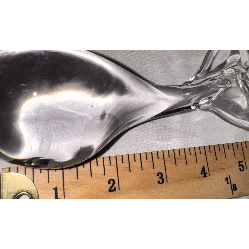 2 Lindstrom Sweden Glass Whale Figurines Paperweight 6" 4" - Picture 5 of 7